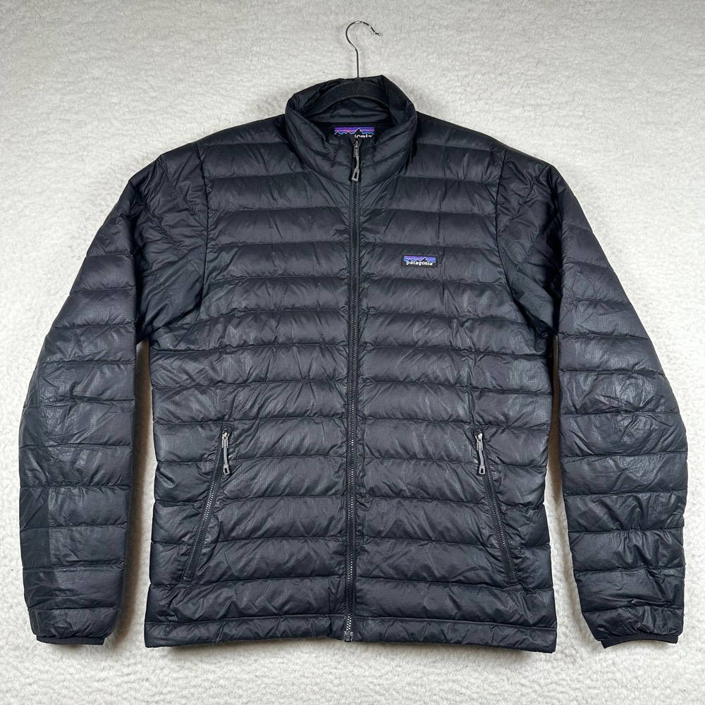 Patagonia Down Sweater Jacket Men Puffer Quilted 800-Fill M Black Outdoor Hiking
